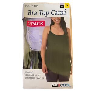 32 Degrees Cool Flowy Bra Cami Lilac & Black 2 Piece Set Size Small